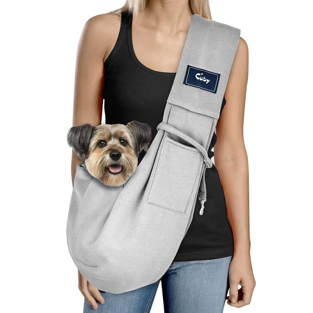Cuby Dog and Cat Sling Carrier Hands Free Reversible Small Pet Sling Carrier Bag